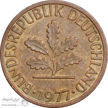 سکه 1 فینیگ 1977G جمهوری فدرال - EF45 - آلمان