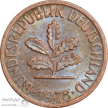 سکه 1 فینیگ 1978F جمهوری فدرال - AU50 - آلمان سکه 1 فینیگ 1978F جمهوری فدرال - AU50 - آلمان