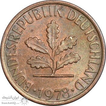 سکه 1 فینیگ 1978F جمهوری فدرال - AU55 - آلمان