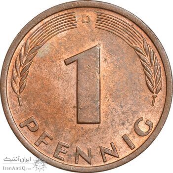 سکه 1 فینیگ 1979D جمهوری فدرال - AU55 - آلمان