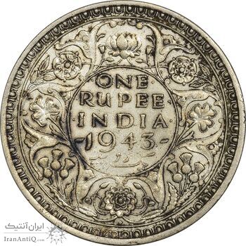 سکه 1 روپیه 1943 جرج ششم - AU50 - هند