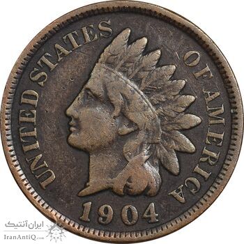 سکه 1 سنت 1904 سرخپوستی - EF40 - آمریکا