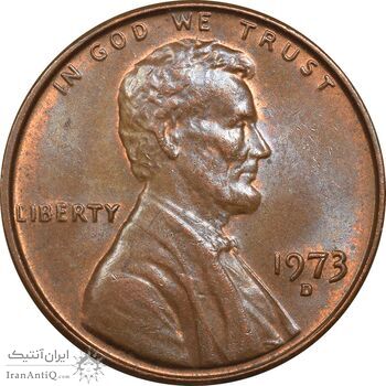 سکه 1 سنت 1973D لینکلن - AU50 - آمریکا