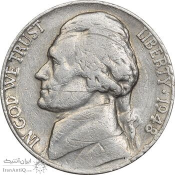 سکه نیکل 5 سنت 1948 جفرسون - VF35 - آمریکا