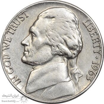 سکه 5 سنت 1963 جفرسون - EF45 - آمریکا
