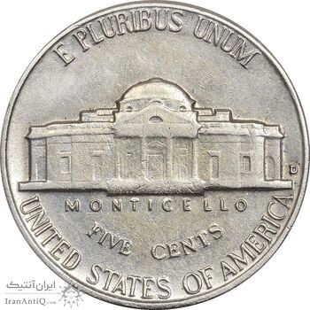 سکه 5 سنت 1963 جفرسون - EF45 - آمریکا