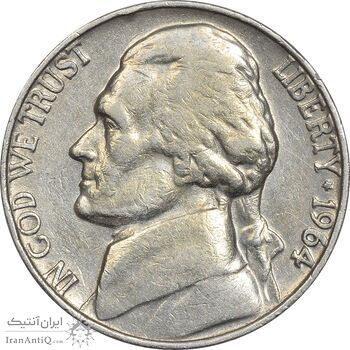 سکه 5 سنت 1964 جفرسون - EF40 - آمریکا