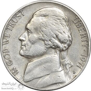 سکه 5 سنت 1971D جفرسون - EF45 - آمریکا