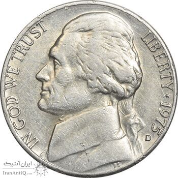 سکه 5 سنت 1975D جفرسون - EF45 - آمریکا