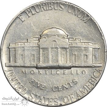 سکه 5 سنت 1975D جفرسون - EF45 - آمریکا