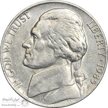 سکه 5 سنت 1985P جفرسون - EF45 - آمریکا