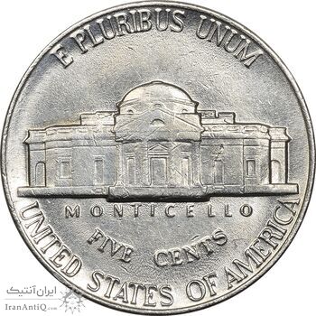 سکه 5 سنت 1989D جفرسون - AU50 - آمریکا