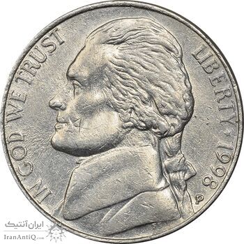 سکه 5 سنت 1998P جفرسون - EF45 - آمریکا