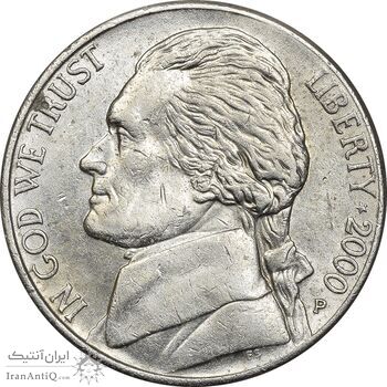 سکه 5 سنت 2000P جفرسون - AU55 - آمریکا