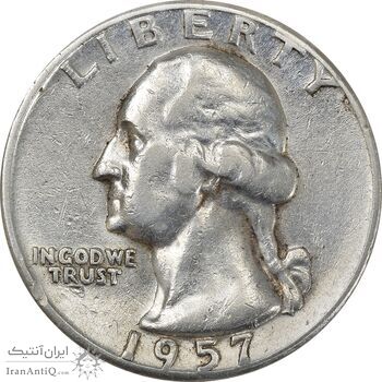 سکه کوارتر دلار 1957 واشنگتن - EF45 - آمریکا