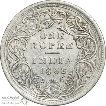 سکه 1 روپیه 1862 ویکتوریا - EF45 - هند
