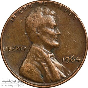 سکه 1 سنت 1964 لینکلن - EF40 - آمریکا سکه 1 سنت 1964 لینکلن - EF40 - آمریکا