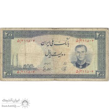 اسکناس 200 ریال 1337 - تک - F15 - محمد رضا شاه