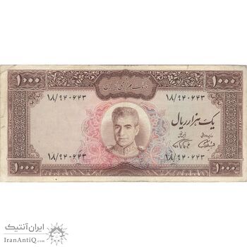 اسکناس 1000 ریال (آموزگار - فرمان فرماییان) - تک - VF30 - محمد رضا شاه