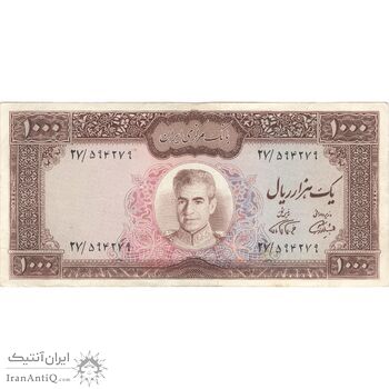 اسکناس 1000 ریال (آموزگار - فرمان فرماییان) - تک - EF40 - محمد رضا شاه اسکناس 1000 ریال (آموزگار - فرمان فرماییان) - تک - EF40 - محمد رضا شاه