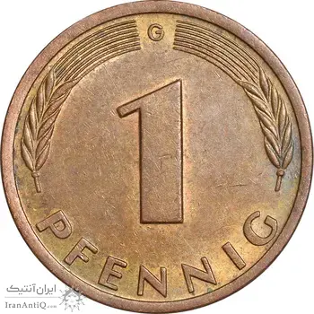 سکه 1 فینیگ 1979G جمهوری فدرال - AU50 - آلمان