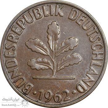 سکه 2 فینیگ 1962G جمهوری فدرال - EF45 - آلمان