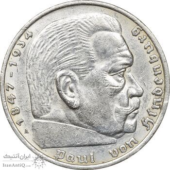 سکه 5 رایش مارک 1935A رایش سوم - AU55 - آلمان