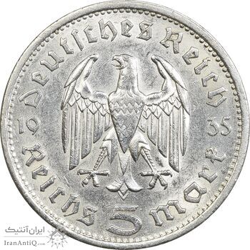 سکه 5 رایش مارک 1935A رایش سوم - AU55 - آلمان