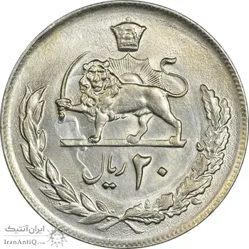 سکه 20 ریال 2537 - MS61 - محمد رضا شاه