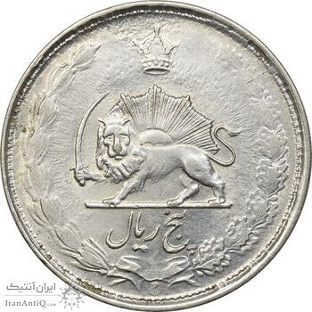 سکه 5 ریال 1325 - EF45 - محمد رضا شاه سکه 5 ریال 1325 - EF45 - محمد رضا شاه