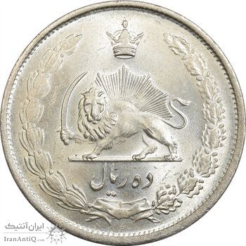 سکه 10 ریال 1323 - MS63 - محمد رضا شاه