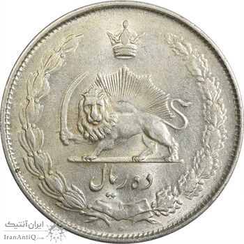 سکه 10 ریال 1324 - MS61 - محمد رضا شاه