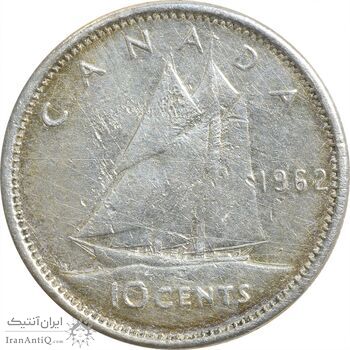 سکه 10 سنت 1962 الیزابت دوم - VF35 - کانادا سکه 10 سنت 1962 الیزابت دوم - VF35 - کانادا
