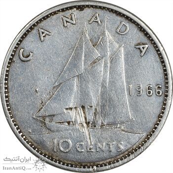 سکه 10 سنت 1966 الیزابت دوم - EF40 - کانادا