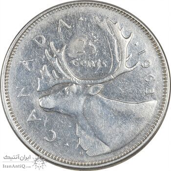 سکه 25 سنت 1963 الیزابت دوم - EF45 - کانادا