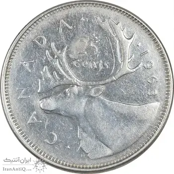 سکه 25 سنت 1963 الیزابت دوم - EF45 - کانادا