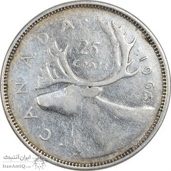 سکه 25 سنت 1965 الیزابت دوم - EF40 - کانادا
