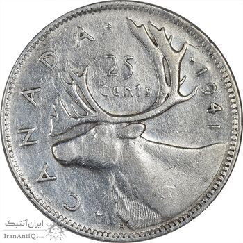 سکه 25 سنت 1941 جرج ششم - EF45 - کانادا