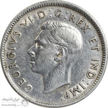 سکه 25 سنت 1942 جرج ششم - EF45 - کانادا سکه 25 سنت 1942 جرج ششم - EF45 - کانادا