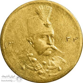 سکه طلا 5000 دینار 1324 تصویری - MS62 - مظفرالدین شاه