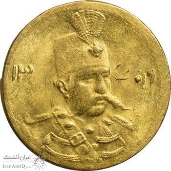 سکه طلا 5000 دینار 1319 تصویری - MS63 - مظفرالدین شاه