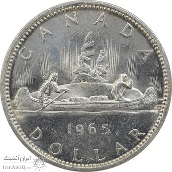 سکه 1 دلار 1965 الیزابت دوم - MS61 - کانادا