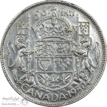 سکه 50 سنت 1950 جرج ششم - EF45 - کانادا