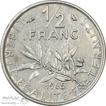 سکه 1/2 فرانک 1965 جمهوری کنونی - AU58 - فرانسه