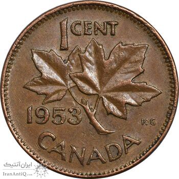 سکه 1 سنت 1953 الیزابت دوم - EF45 - کانادا