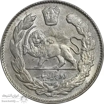 سکه 2000 دینار 1334 تصویری - MS62 - احمد شاه