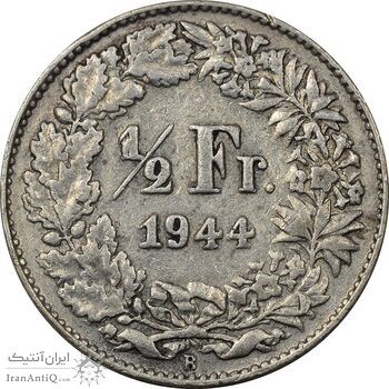 سکه 1/2 فرانک 1944 دولت فدرال - EF40 - سوئیس