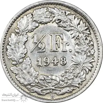 سکه 1/2 فرانک 1946 دولت فدرال - EF40 - سوئیس