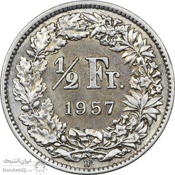 سکه 1/2 فرانک 1957 دولت فدرال - AU55 - سوئیس سکه 1/2 فرانک 1957 دولت فدرال - AU55 - سوئیس