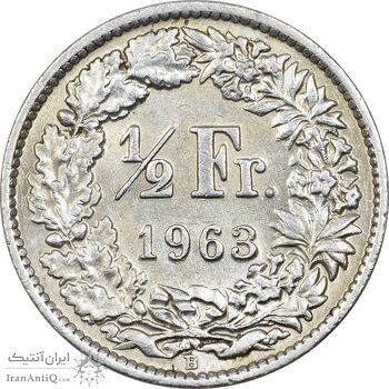 سکه 1/2 فرانک 1963 دولت فدرال - EF45 - سوئیس سکه 1/2 فرانک 1963 دولت فدرال - EF45 - سوئیس